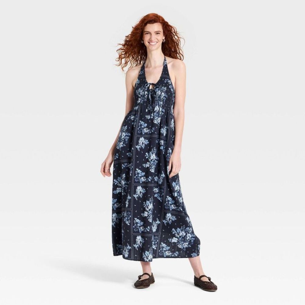 Universal Thread - Women's Printed Maxi Sundress - Universal Thread N Blue